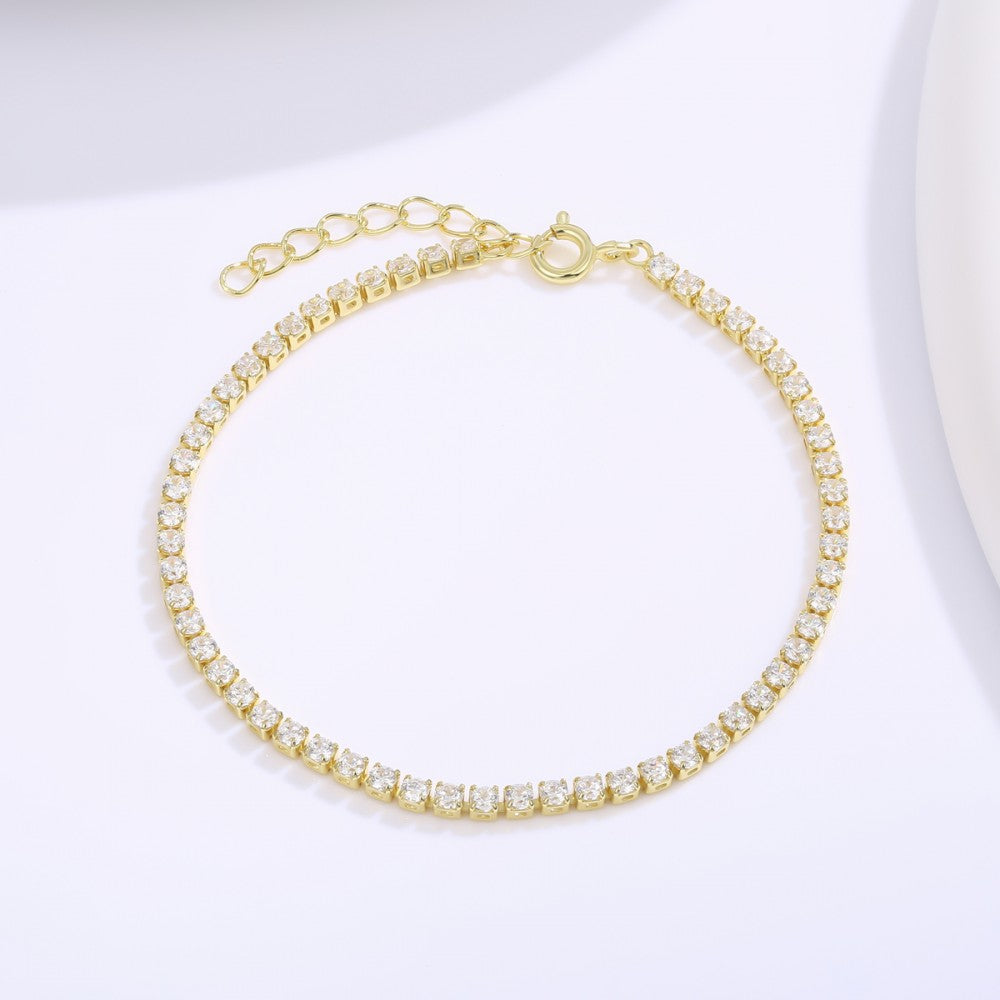 Pulsera de Aleación Bañado en Oro con Cristal Emporia® Blanco