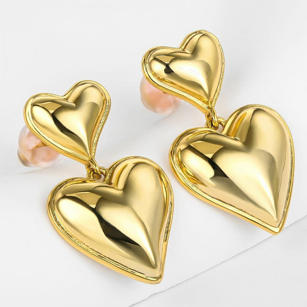 Pendientes de Aleación Bañado en Oro con Cristal Emporia® Blanco