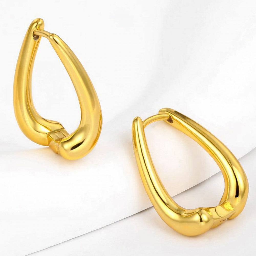 Pendientes de Aleación Bañado en Oro con Cristal Emporia® Blanco