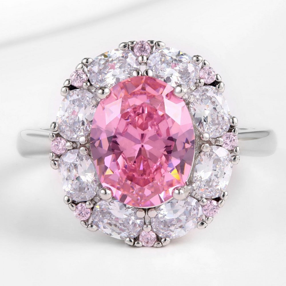 Anillo de Aleación Bañado en Oro con Cristal Emporia® Rosa