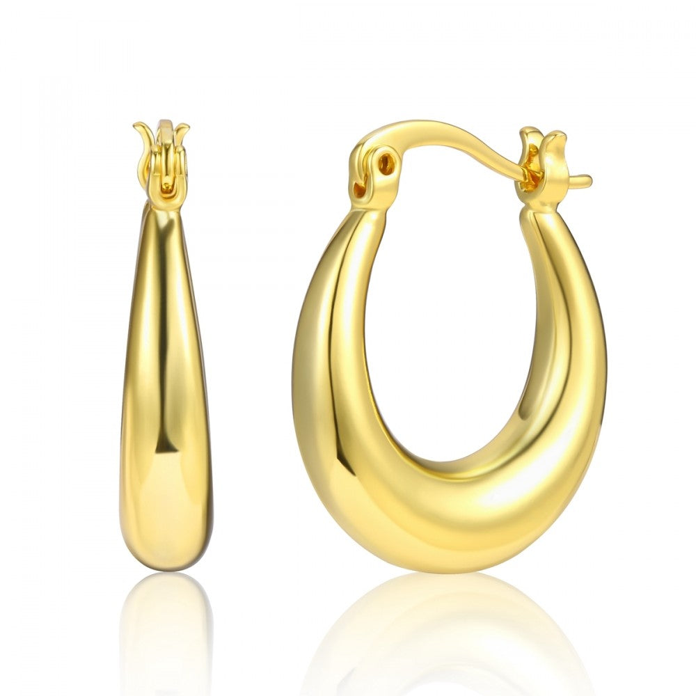 Pendientes de Aleación Bañado en Oro con Cristal Emporia® Blanco