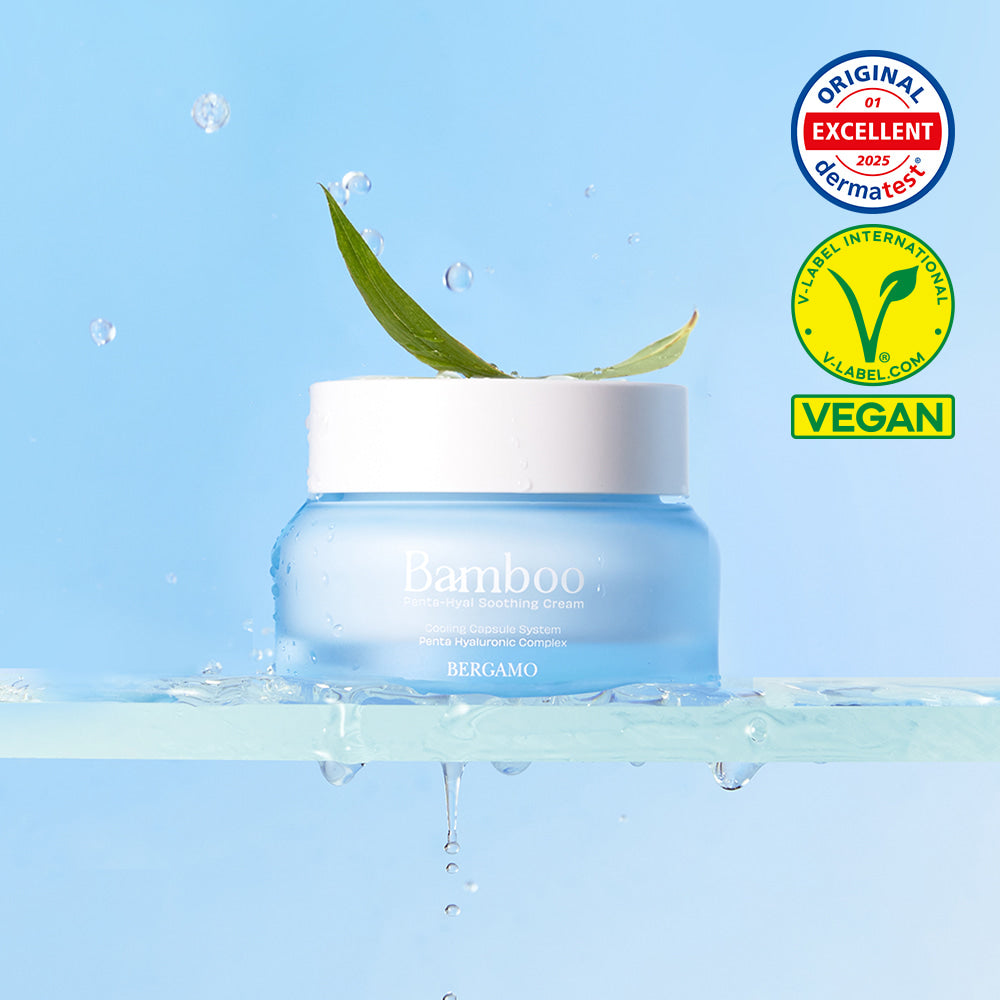 Crema facial calmante 5 en 1 con ácido hialurónico de BERGAMO Bamboo – 50 g