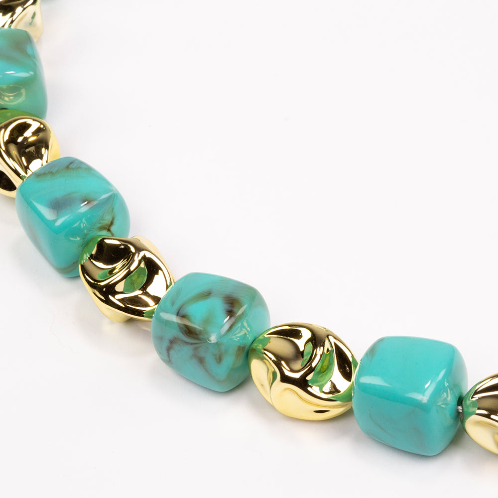 Conjunto Cuenta con Cristal Emporia® Verde ( Collar +Pulsera )
