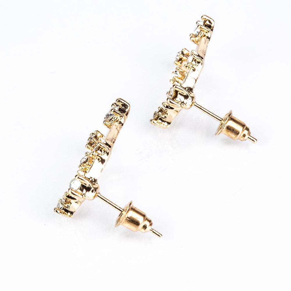 Géminis Pendientes de Aleación Bañado en Oro con Cristal Emporia® Blanco