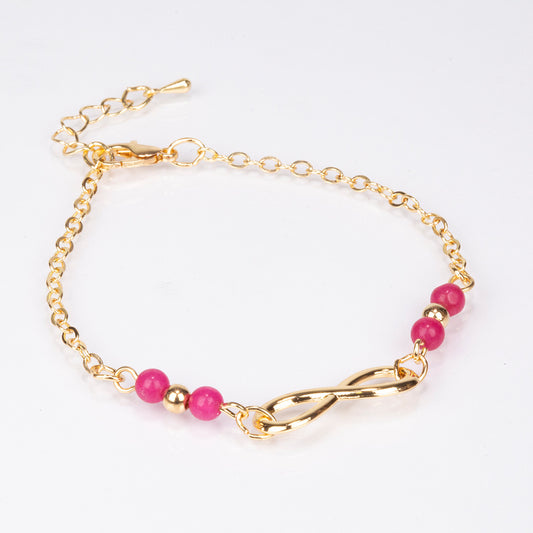 Pulsera de Aleación Bañado en Oro con Rubí