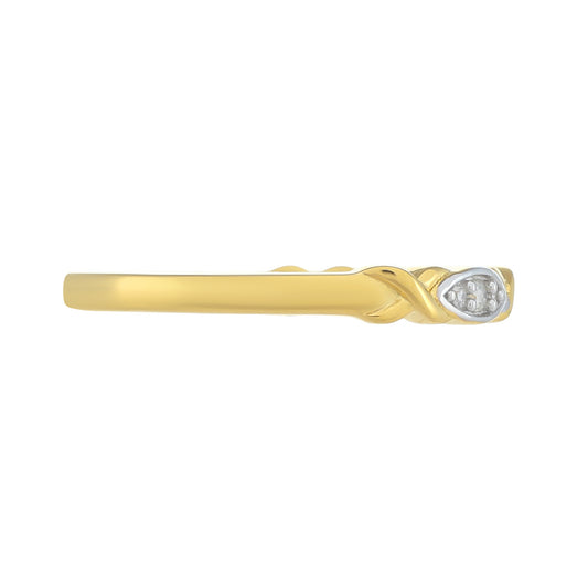 Anillo de Plata Bañada en Oro con Diamante blanco