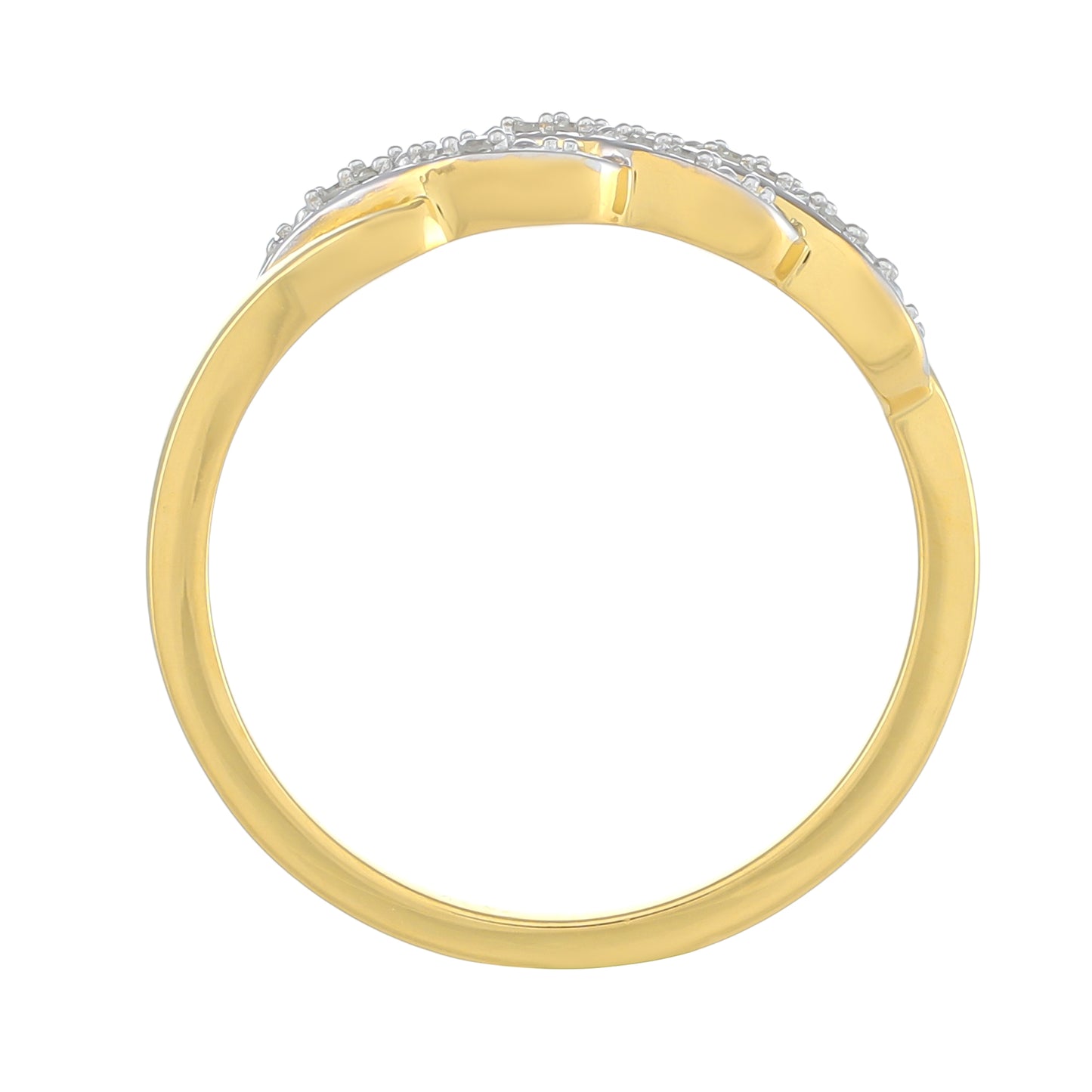 Anillo de Plata Bañada en Oro con Diamante blanco