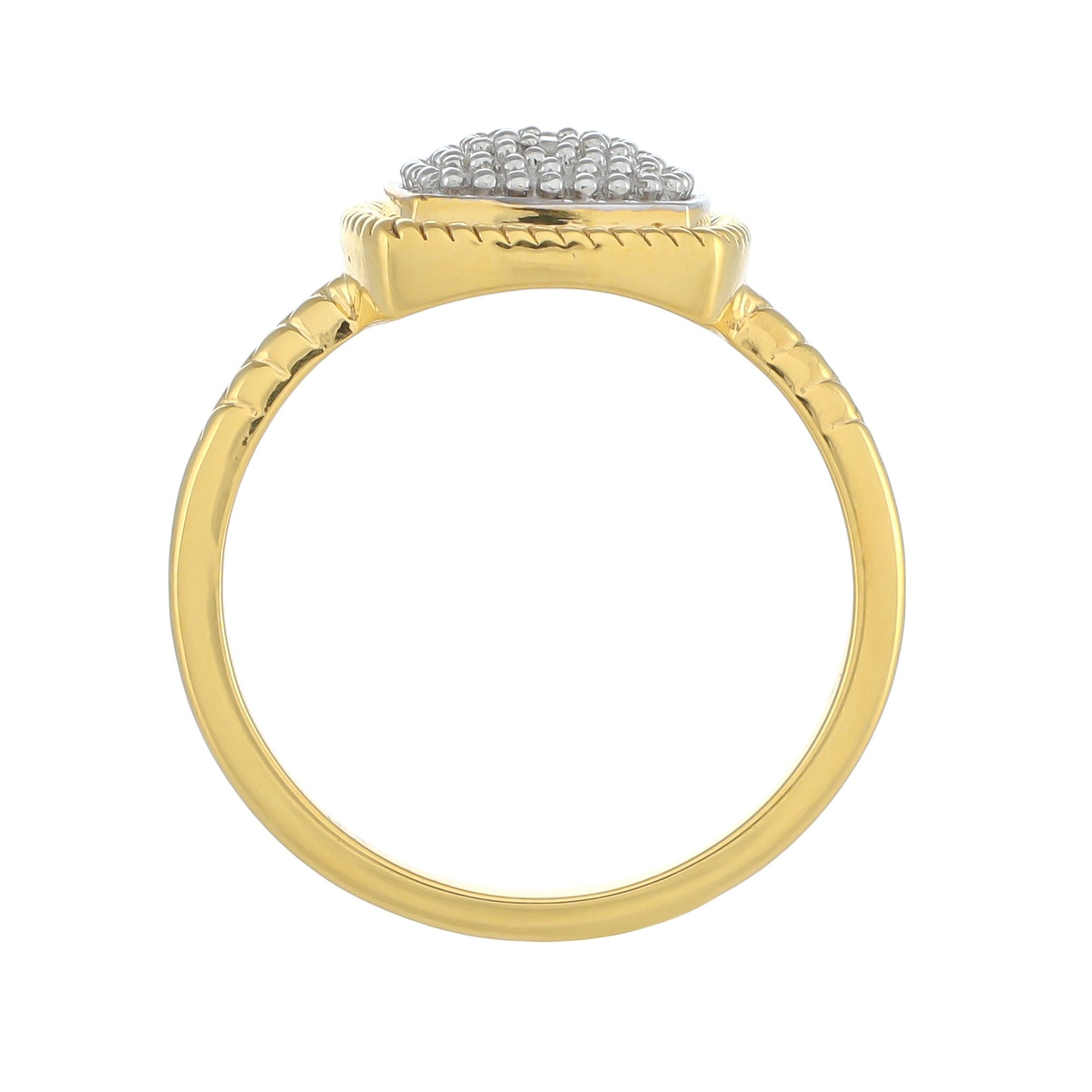 Anillo de Plata Bañada en Oro con Diamante blanco