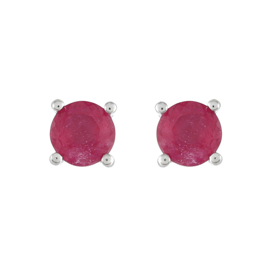 Pendientes de Plata con Rubí de Tailandia