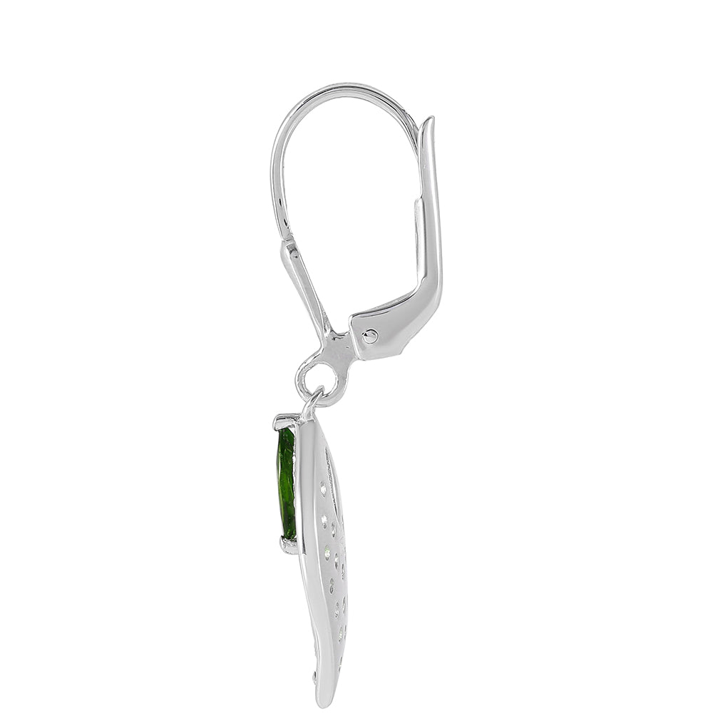 Pendientes de Plata con Diópsido de Cromo