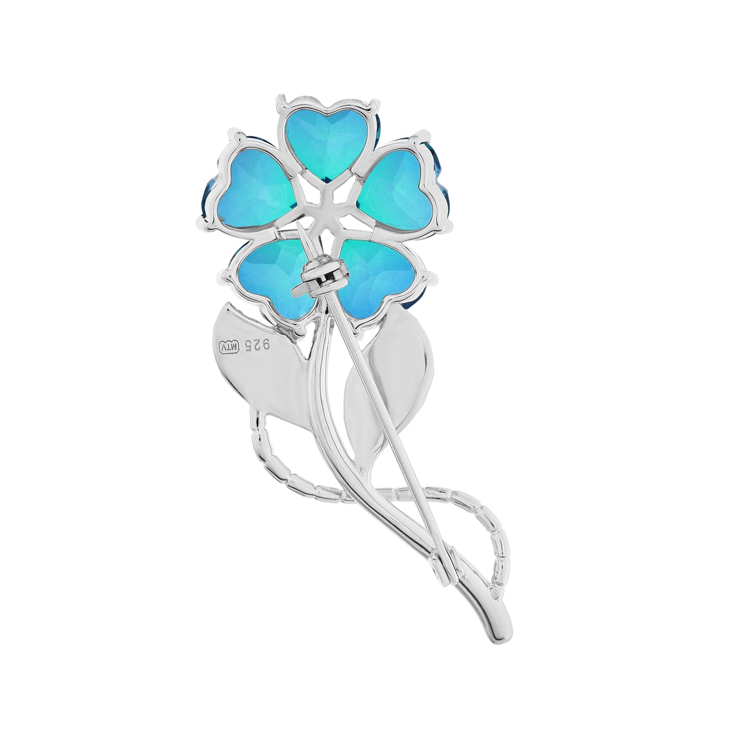 Broche de Plata con Cuarzo Pavo Real