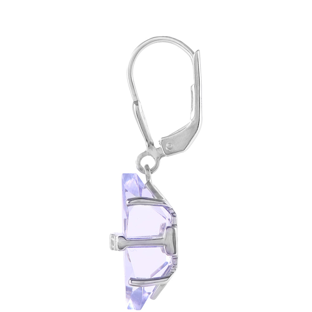 Pendientes de Plata con Tanzanita y Diamante blanco