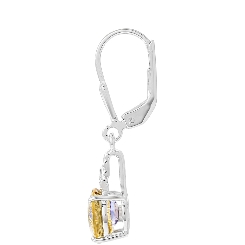 Pendientes de Plata con Tanzanita y Cuarzo Champagne