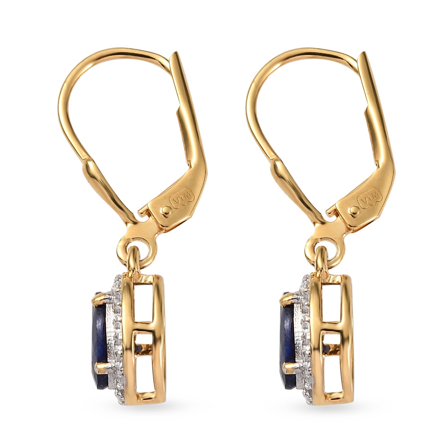 Conjunto de Plata Bañada en Oro con Rubí de Tailandia y Esmeralda de Brasil ( Pendientes )
