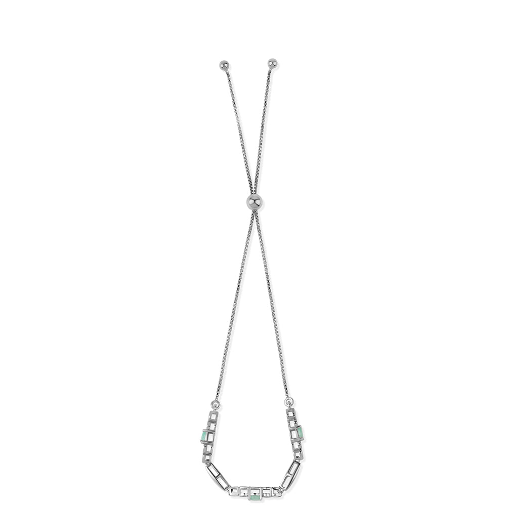 Pulsera de Plata con Esmeralda de Brasil y Topacio Blanco