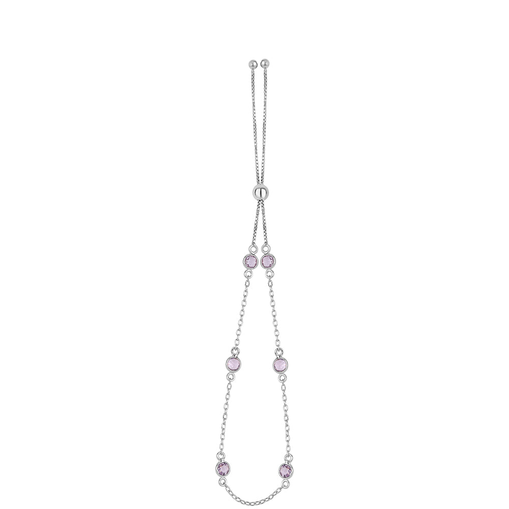 Pulsera de Plata con Amatista Rosa de Francia