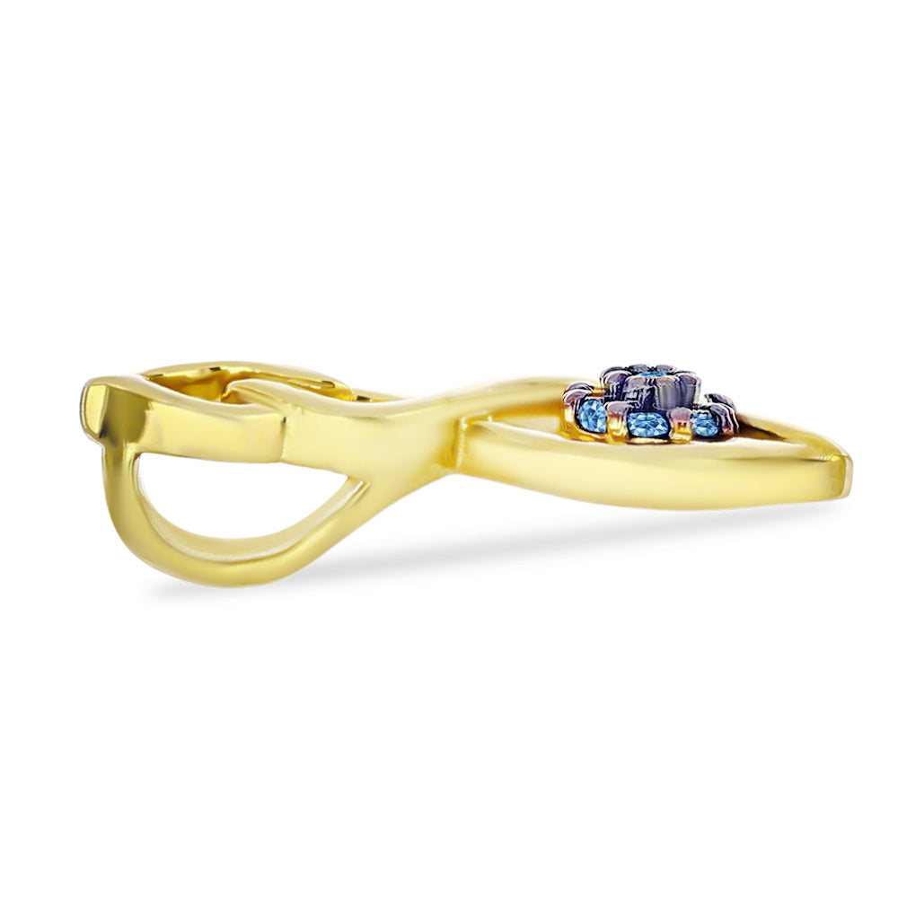 Colgante de Plata Bañada en Oro con Diamante Azul