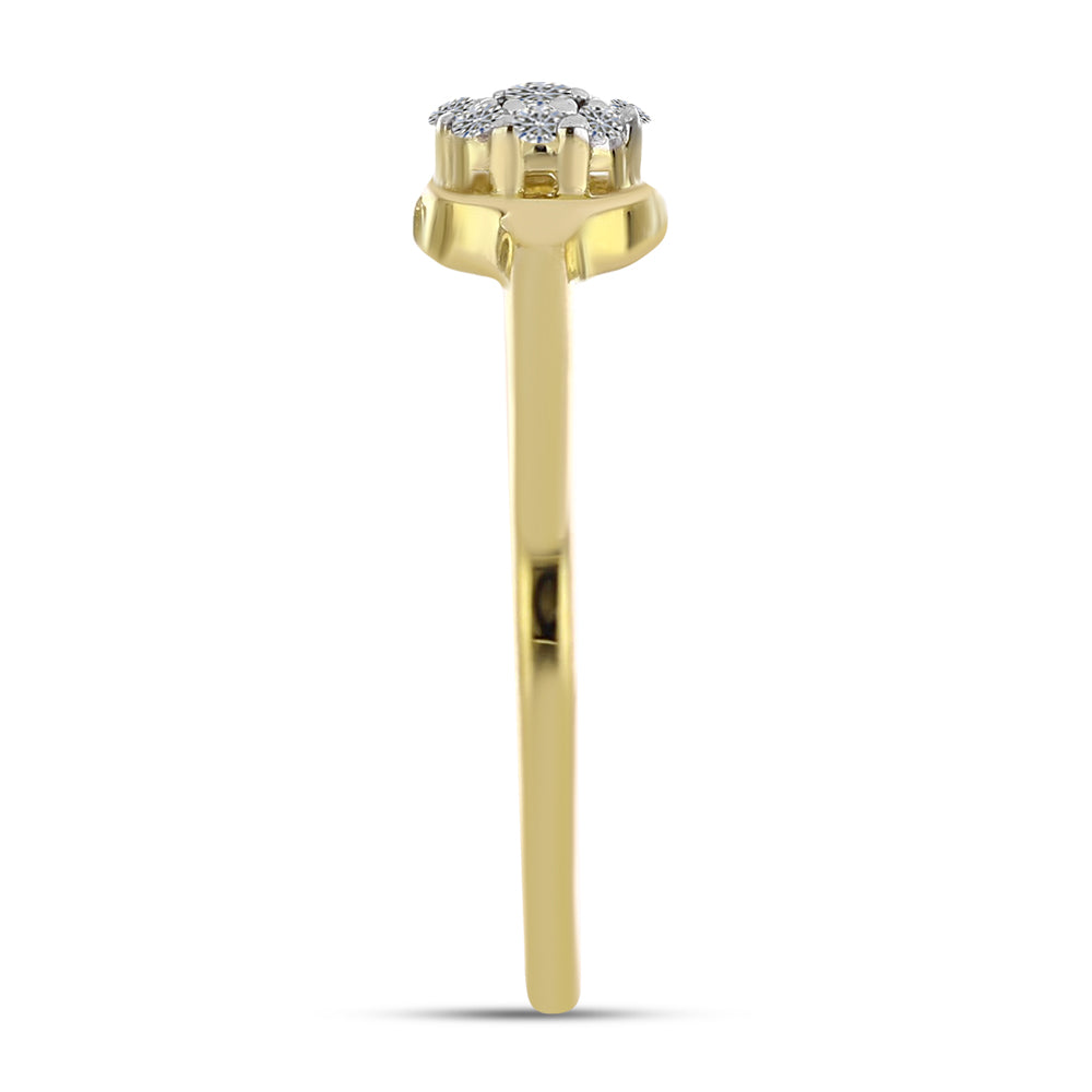 Anillo de Plata Bañada en Oro con Diamante blanco