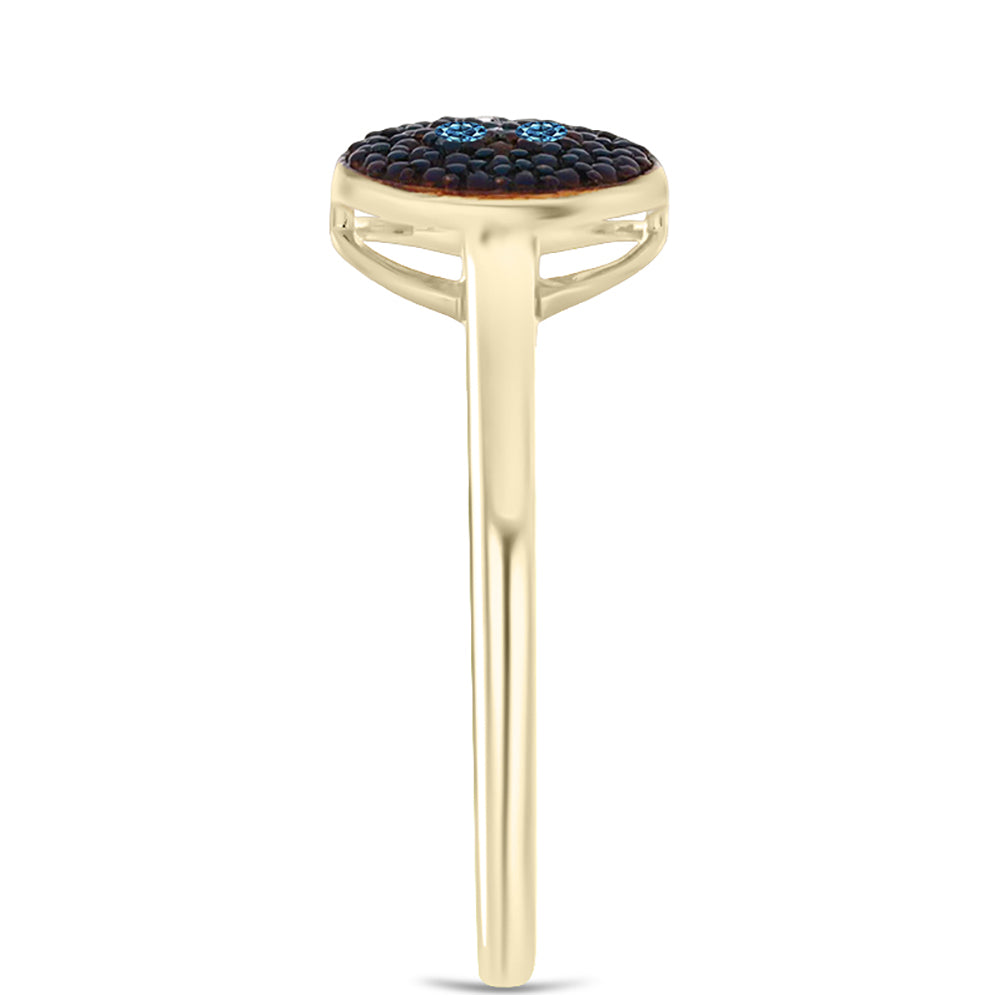 Anillo de Plata Bañada en Oro con Diamante blanco