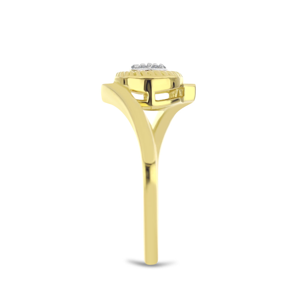 Anillo de Plata Bañada en Oro con Diamante blanco