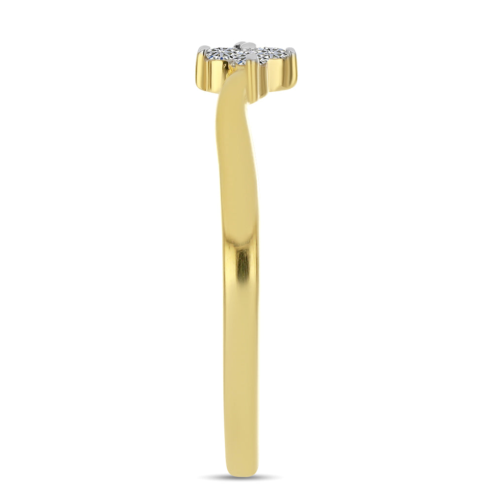 Anillo de Plata Bañada en Oro con Diamante blanco