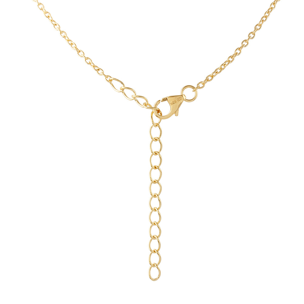 Collar de Plata Bañada en Oro con Rubí de Tailandia y Topacio Blanco