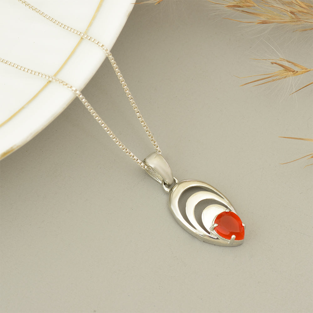 Colgante de Plata con Ágata Roja