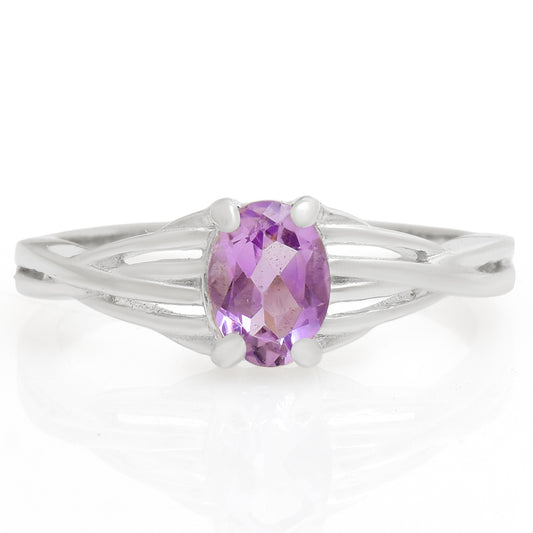Anillo de Plata con Amatista de Brasil