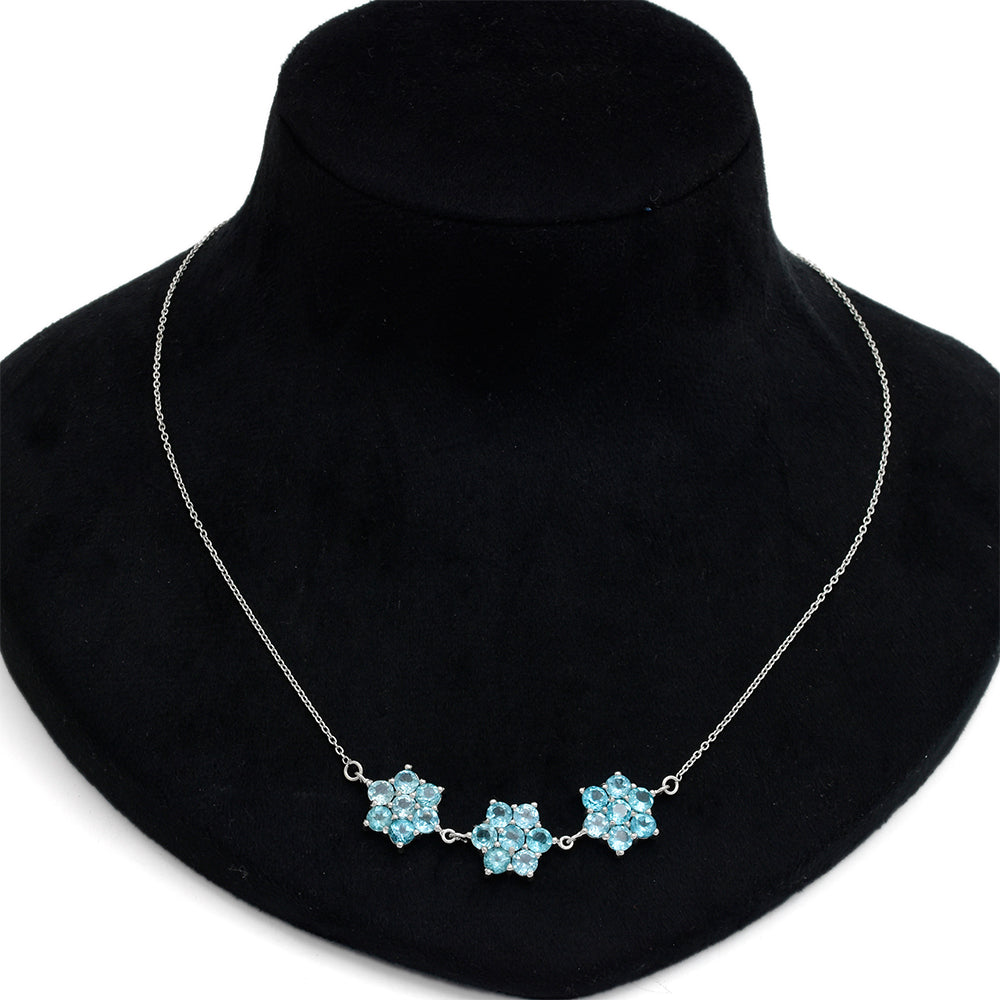 Collar de Plata con Apatita azul de Madagascar