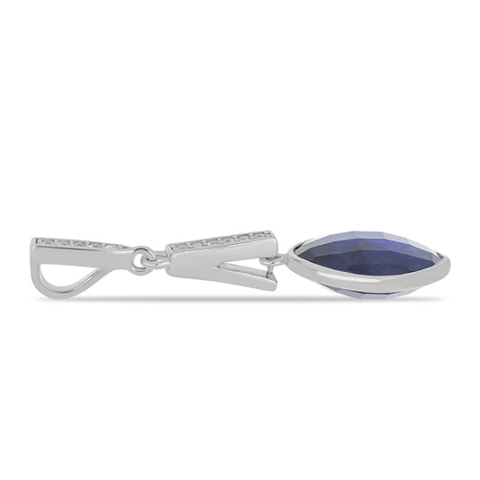 Colgante de Plata con Zafiro Azul Australiano y Topacio Blanco