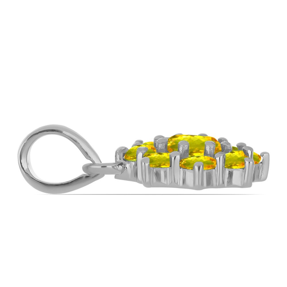 Colgante de Plata con Citrino de los Montes Urales y Topacio Blanco