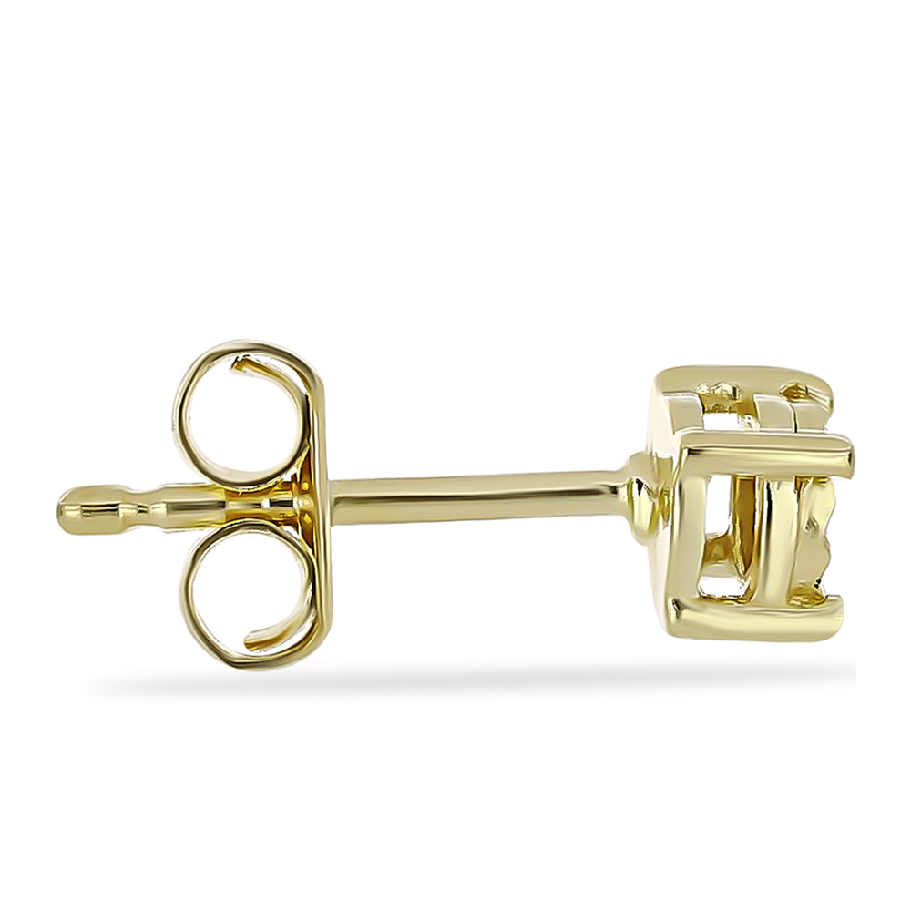 Pendientes de Plata Bañada en Oro con Diamante Champagne