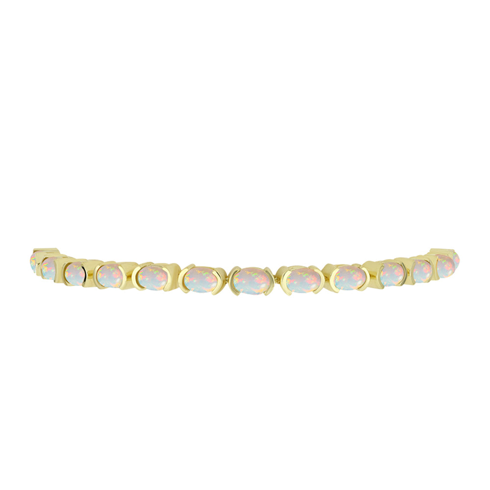 Pulsera de Plata Bañada en Oro con Ópalo Welo