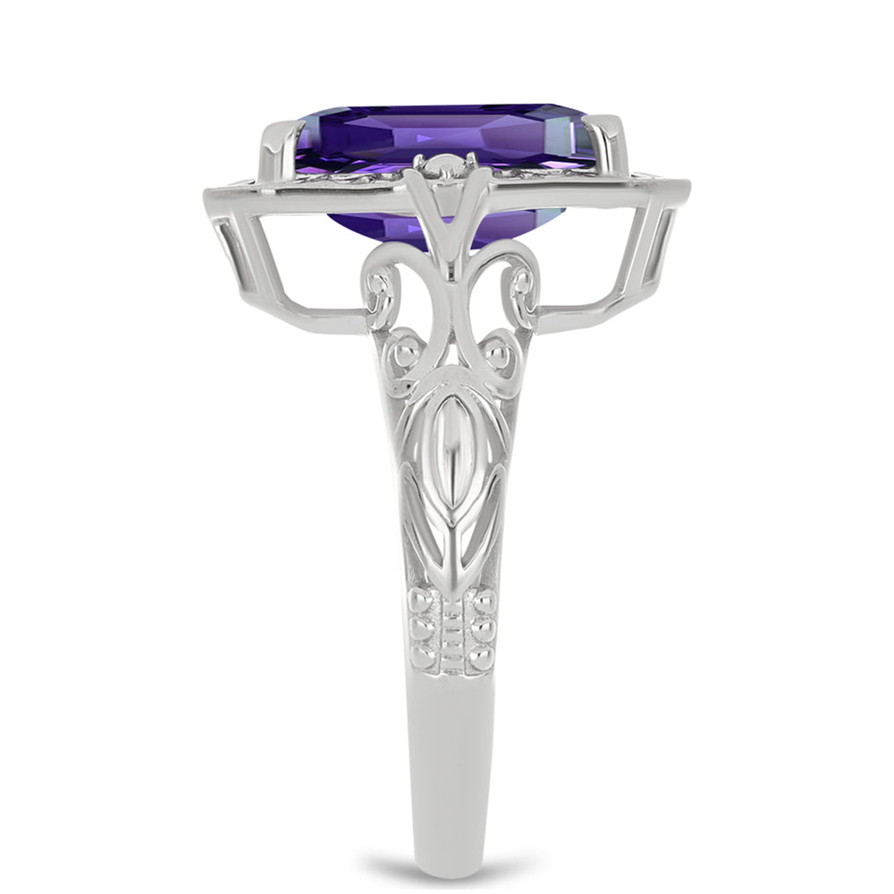 Anillo de Plata con Amatista de Marruecos
