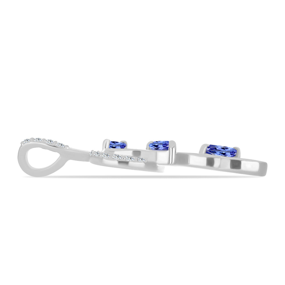 Colgante de Plata con Tanzanita y Topacio Blanco