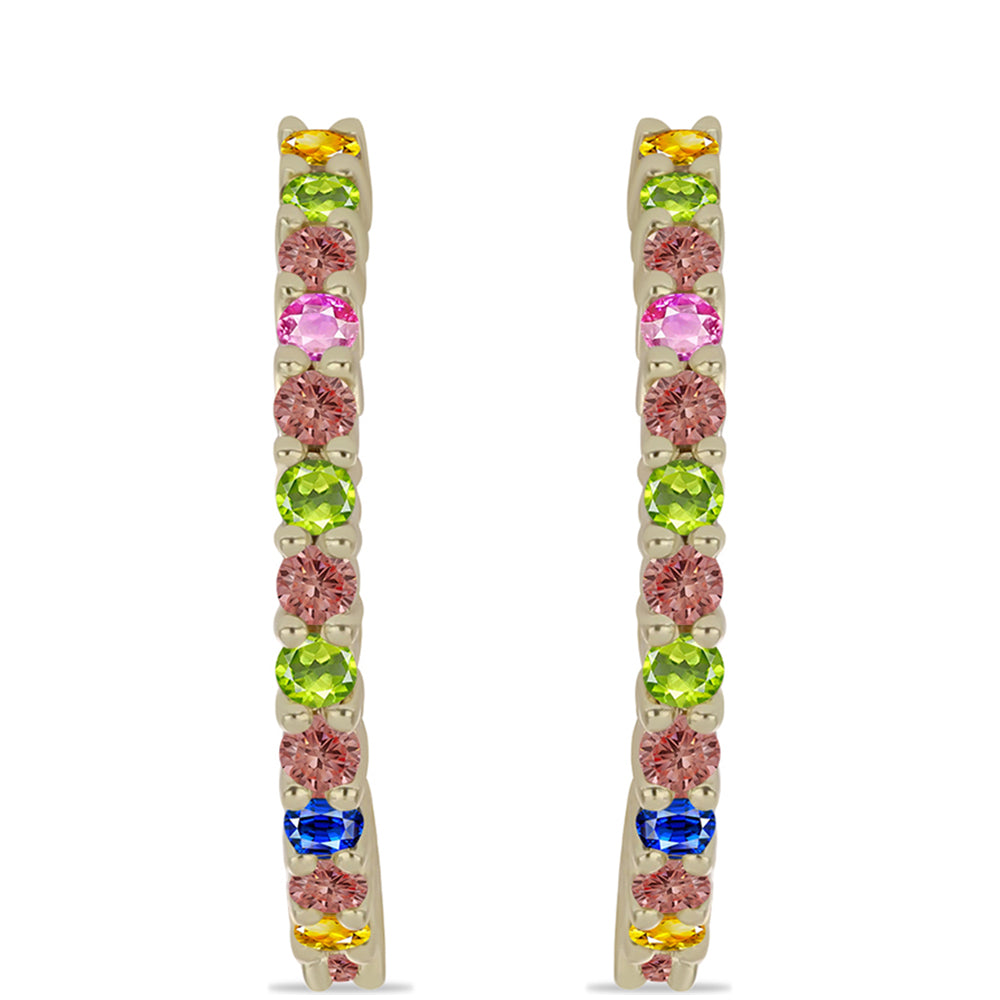 Pendientes de Plata Bañada en Oro con Zafiro Arco Iris Rosebery