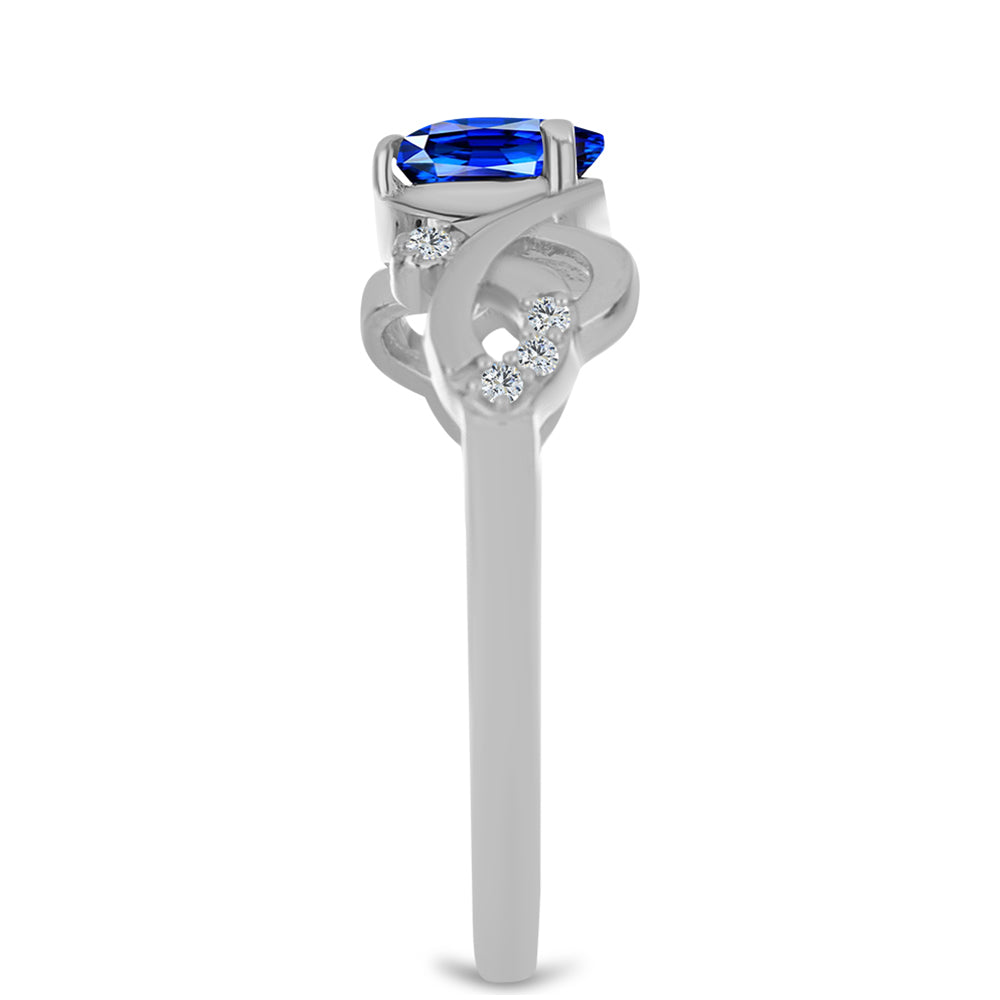 Anillo de Plata con Zafiro Azul Australiano y Topacio Blanco