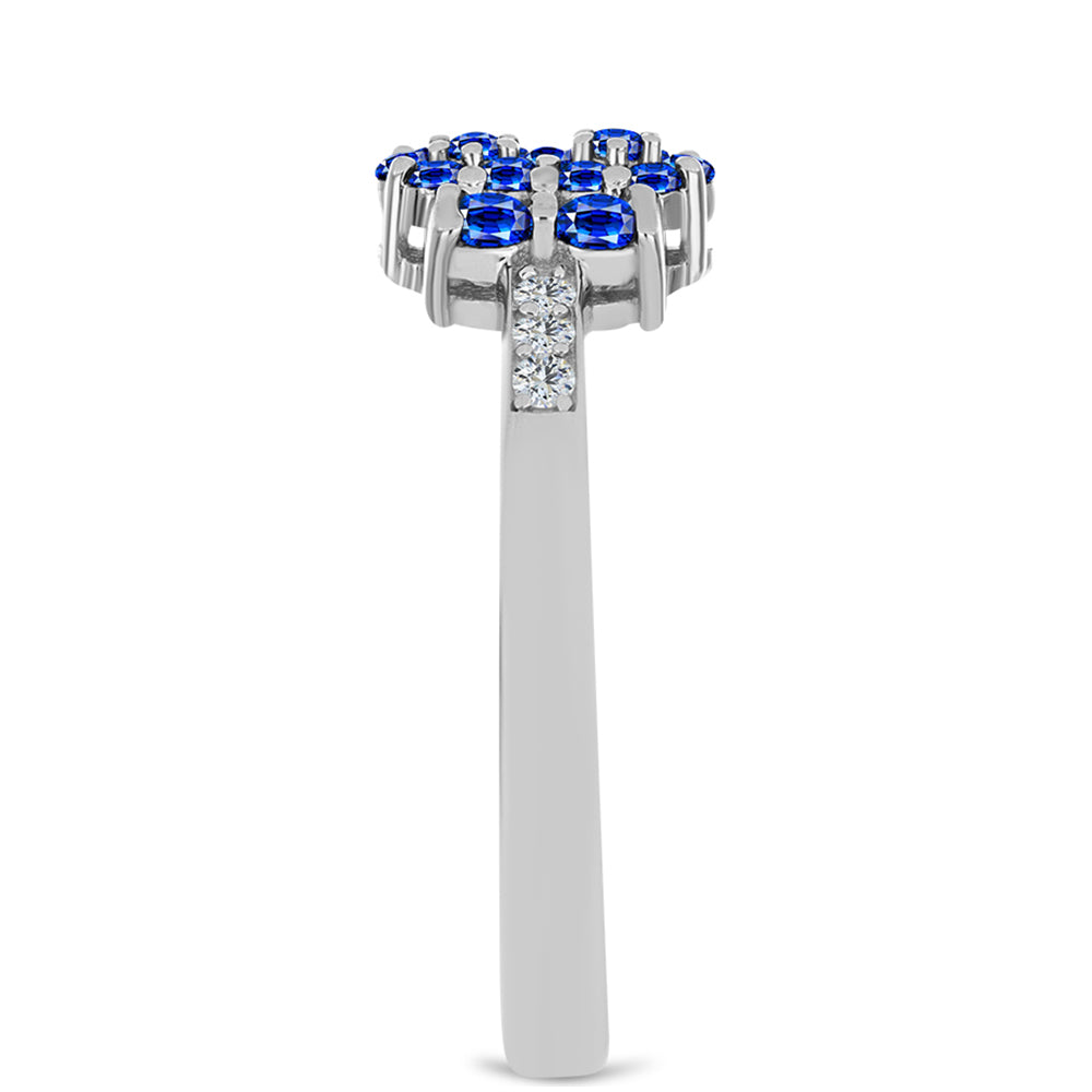 Anillo de Plata con Zafiro Azul Australiano y Topacio Blanco