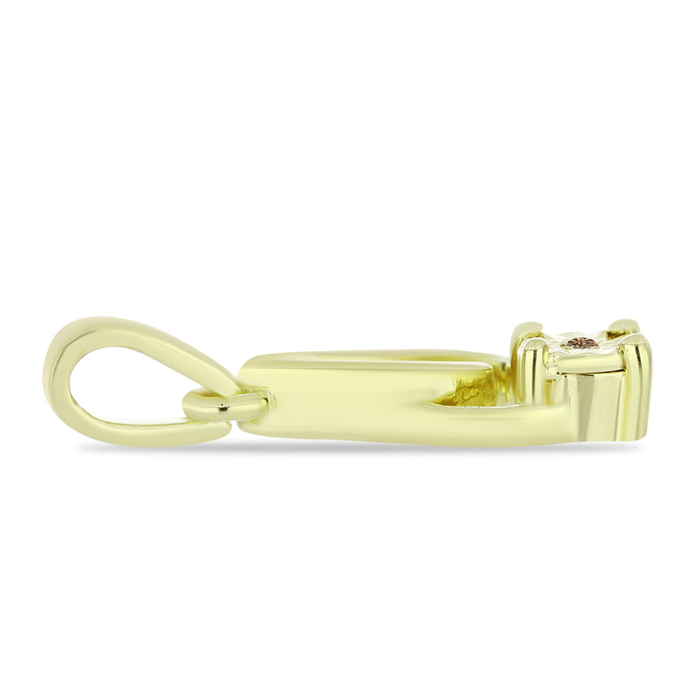 Colgante de Plata Bañada en Oro con Diamante Champagne