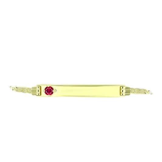 Pulsera de Plata Bañada en Oro con Rubí de Madagascar
