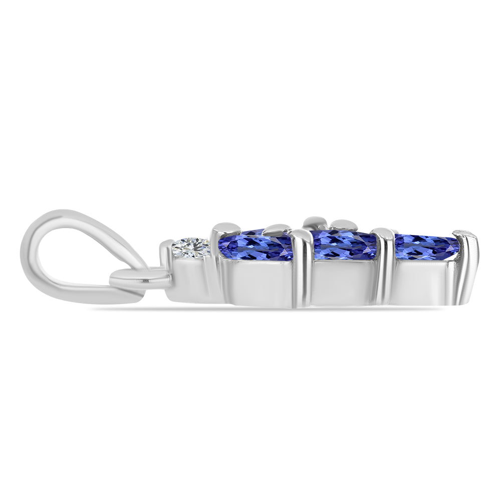 Colgante de Plata con Tanzanita y Topacio Blanco