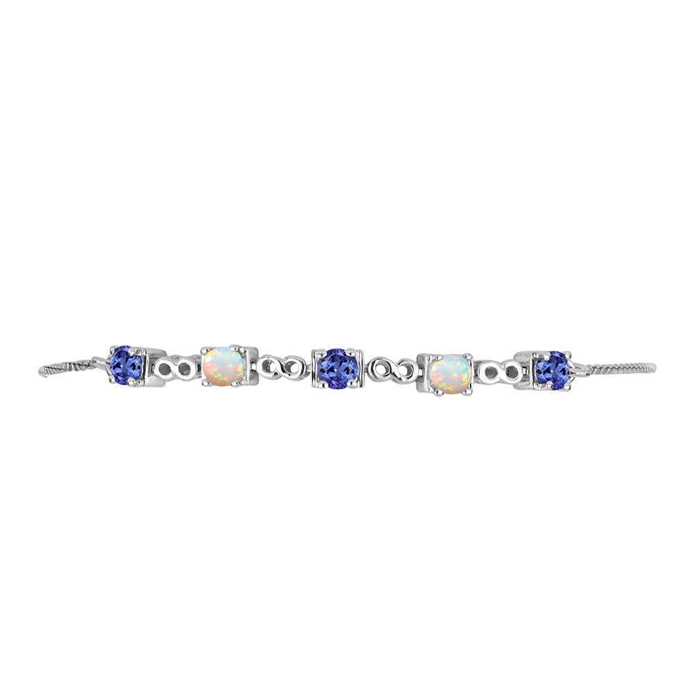 Pulsera de Plata con Tanzanita y Ópalo Etíope de Lega Dembi