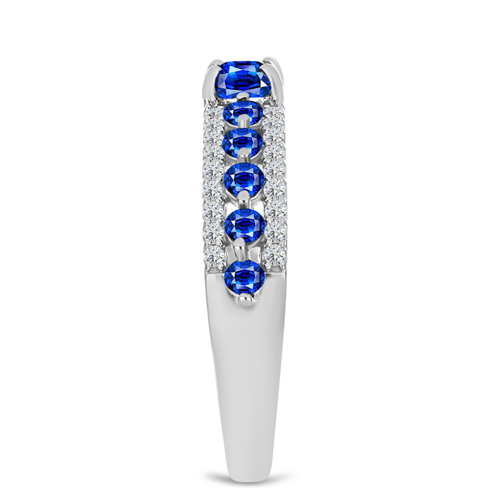 Anillo de Plata con Zafiro Azul Australiano y Topacio Blanco