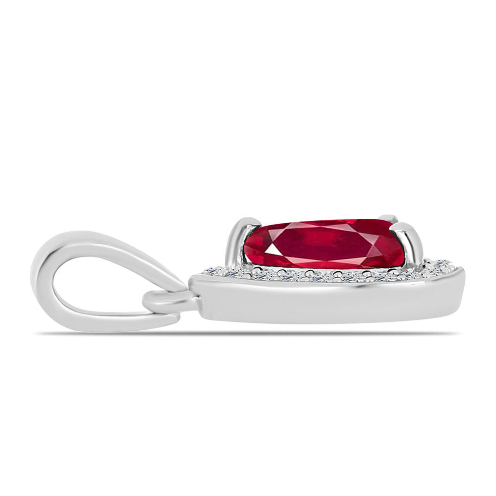 Colgante de Plata con Rubí de Madagascar y Topacio Blanco