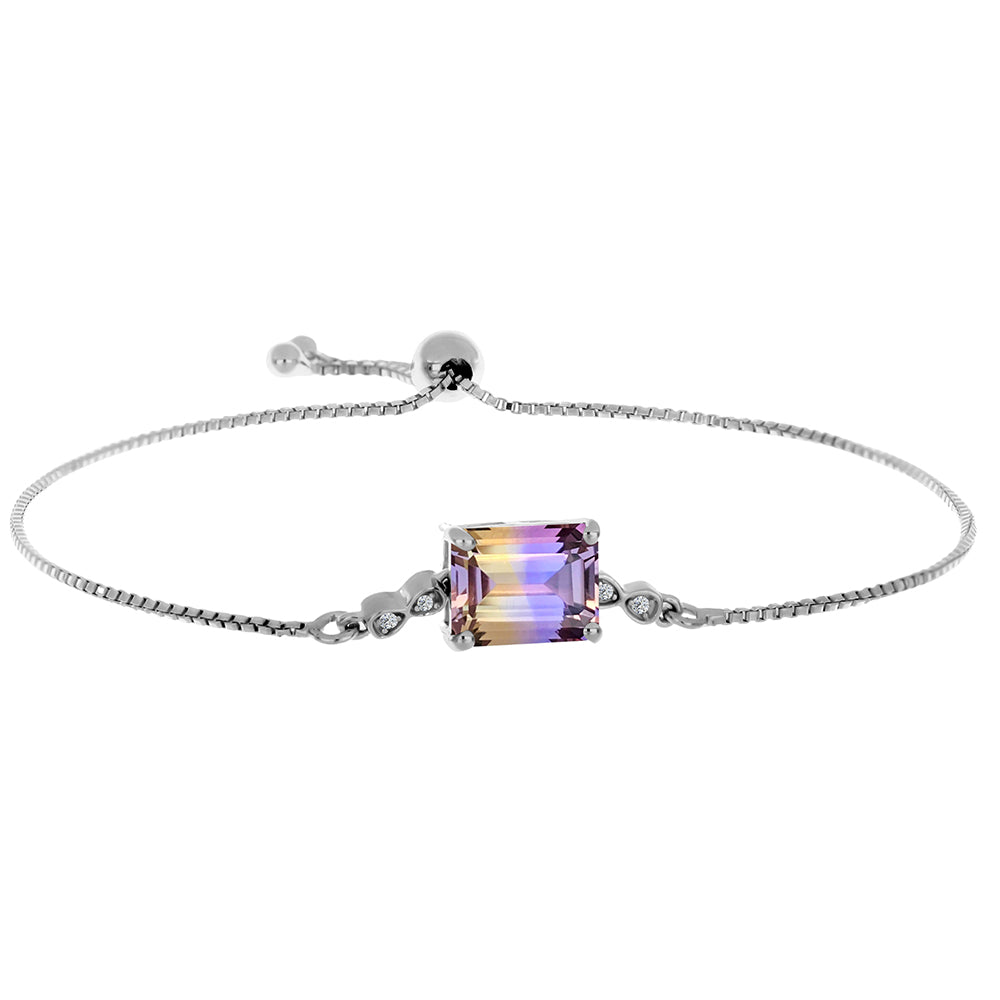 Pulsera de Plata con Amatrino de Anahi y Topacio Blanco