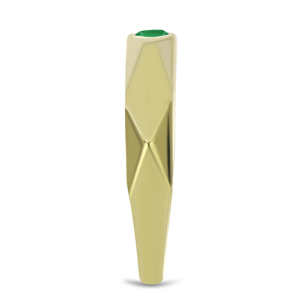 Anillo de Plata Bañada en Oro con Esmeralda de Zambia