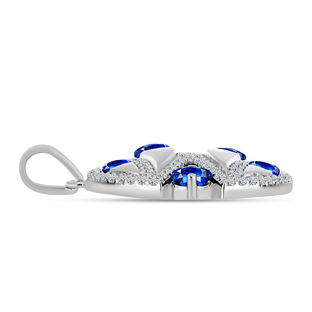 Colgante de Plata con Zafiro Azul Australiano y Topacio Blanco