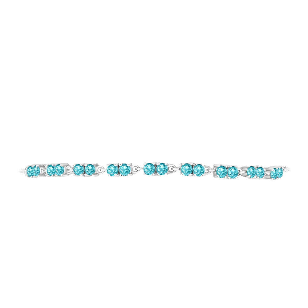 Pulsera de Plata con Cuarzo Paraiba
