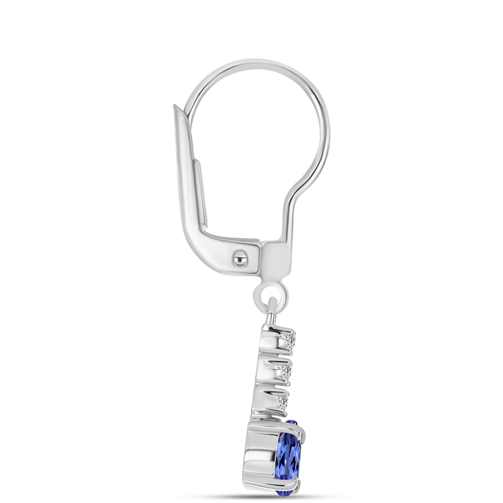 Pendientes de Plata con Tanzanita AAA y Topacio Blanco