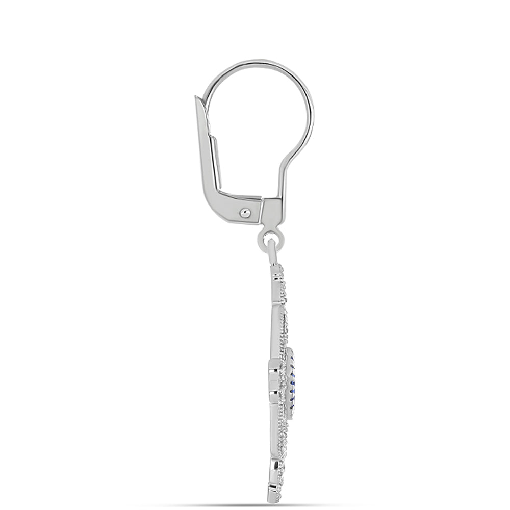 Pendientes de Plata con Tanzanita AAA y Topacio Blanco